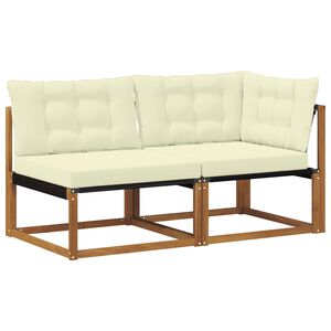 vidaXL 2 stk. Midtersofa og Hj&oslash;rnesofa Massivt Akacietr&aelig; Naturfarvet