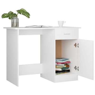 vidaXL skrivebord 100x50x76 cm konstrueret træ hvid
