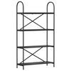 vidaXL Bogreol 4 niveauer 80 x 30 x 146 cm Konstrueret tr&aelig; Sort eg