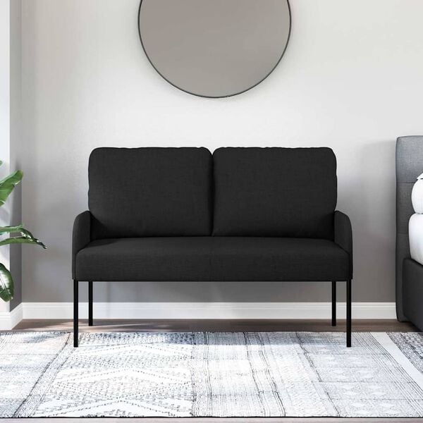 vidaXL Sofaer med pude 110cm Sort Krydsfin&eacute;r