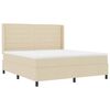vidaXL Box spring seng med madras Creme 180 x 200 cm Stof