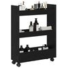 vidaXL Narrow Storage Trolley Sort eg 60 x 22 x 80 cm Konstrueret træ
