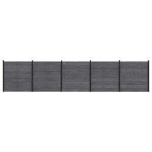 vidaXL Hegnspanel 5 pcs WPC og Aluminium Gr&aring;