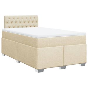vidaXL kontinentalseng med madras 120x190 cm stof cremefarvet