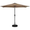 vidaXL Haveparasol med LED lys og fod 3 x 3 m Polyester Gr&aring;brun