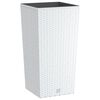 vidaXL plantekrukke 11/26,5 l udtagelig indsats PP rattanlook hvid