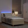 vidaXL LED Box Spring Bed med madras med LED Creme 80 x 200 cm Stof