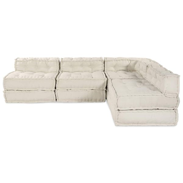 vidaXL Modulsofa 4 pcs Creme Stof