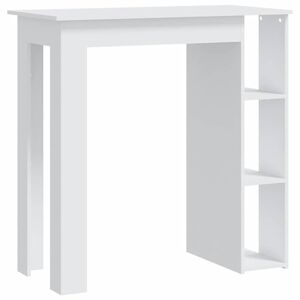 vidaXL barbord med hylde 102x50x103,5 cm konstrueret tr&aelig; hvid