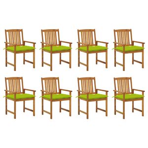 vidaXL havestole 8 stk. med hynder massivt akacietr&aelig;