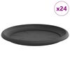 vidaXL Rund Blomsterbakke 24 pcs Sort &Oslash; 27 x 2,5 cm Plastik