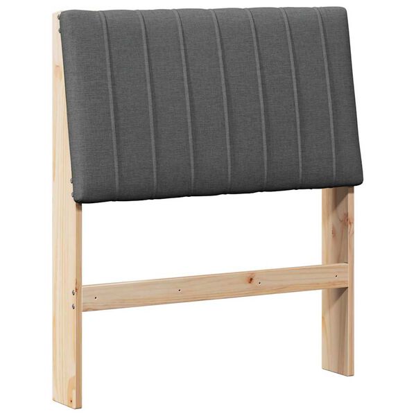 vidaXL Polstret sengegavl Mørkegrå 75 cm Massiv fyrretræ