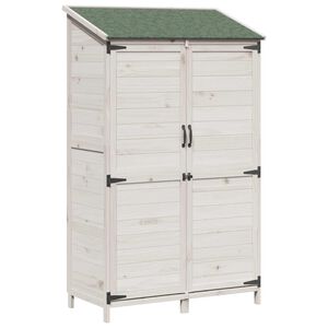 vidaXL Have Skur med tag Hvid 106,5 x 56 x 176 cm Massivt Fyrretr&aelig;