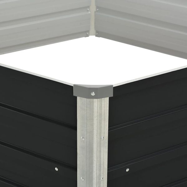 vidaXL h&aelig;vet plantekasse 129x129x45 cm galvaniseret st&aring;l antracitgr&aring;