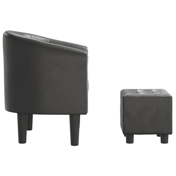 vidaXL l&aelig;nestol med fodskammel kunstl&aelig;der gr&aring;