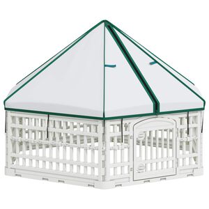 vidaXL 6 Panelers hundelegeplads 122 x 106,5 x 82 cm Plastik Hvid