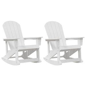 vidaXL Adirondack Gyngestole 2 pcs Hvid HDPE
