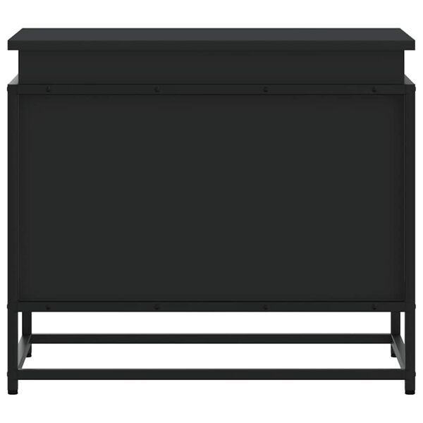 vidaXL opbevaringsboks med l&aring;g 60x40x51,5 cm konstrueret tr&aelig; sort