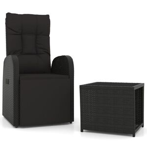 vidaXL lounges&aelig;t til haven 2 dele polyrattan og st&aring;l sort