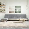 vidaXL L-formet sovesofa 255x140x70 cm stof lysegr&aring;