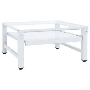 vidaXL sokkel til vaskemaskine med udtr&aelig;kshylder hvid