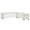 vidaXL 2-personers og 3-personers Chesterfield sofaer kunstl&aelig;der hvid