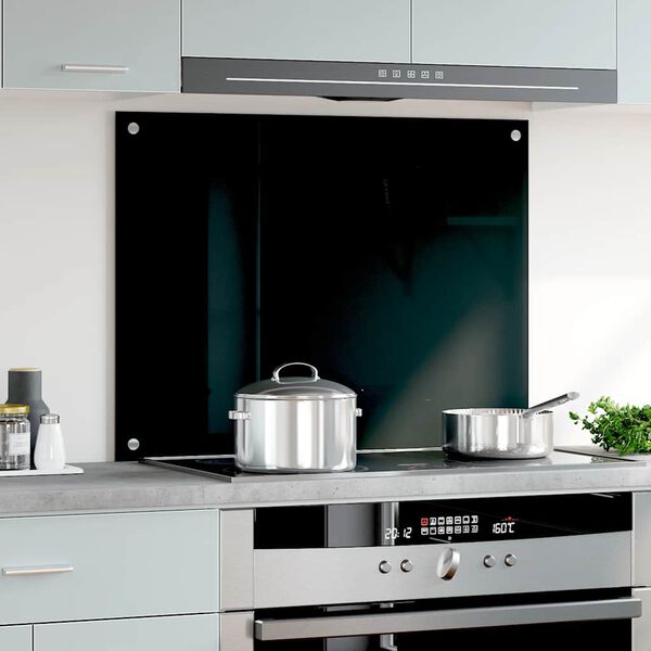 vidaXL st&aelig;nkplade 80x60 cm h&aelig;rdet glas sort