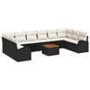vidaXL Havesofa S&aelig;t 11 stk. Sort og Cream polyrattan