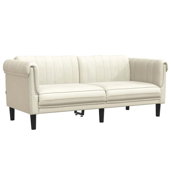 vidaXL 2-personers sofa velour cremefarvet