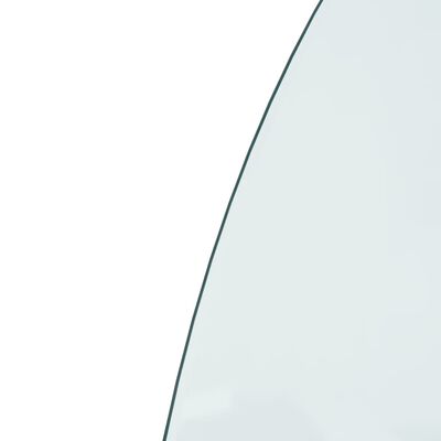 vidaXL glasplade til pejs 800x600 mm halvrund