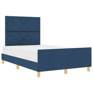 vidaXL Sengestel med hovedg&aelig;rde Bl&aring; 120 x 200 cm Stof
