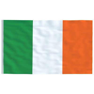 vidaXL Irland flag og flagstang 4 m aluminium