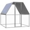 vidaXL h&oslash;nsebur 2x2x2 m galvaniseret st&aring;l s&oslash;lvfarvet og gr&aring;
