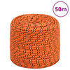 vidaXL tovv&aelig;rk til b&aring;d 8 mm 50 m polypropylen orange
