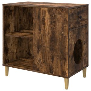 vidaXL Kat Hus R&oslash;get eg 72 x 42,5 x 70 cm Konstrueret tr&aelig;