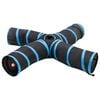 vidaXL 4-vejs kattetunnel 25 cm polyester sort og bl&aring;