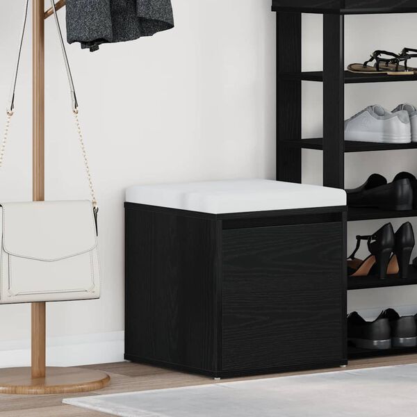 vidaXL Skuffeskab med skuffe Sort eg 40,5 x 40 x 40 cm Konstrueret træ