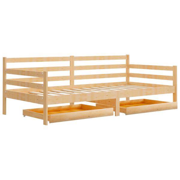 vidaXL daybed med skuffer 90x200 cm massivt fyrretræ