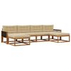 vidaXL Udend&oslash;rs sofagruppe med pude 6 pcs Naturlig og Beige