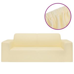 vidaXL elastisk 2-personers sofabetr&aelig;k polyesterjersey cremefarvet
