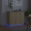 vidaXL LED Sideboard Sonoma eg 90 x 32 x 75 cm Konstrueret tr&aelig;