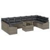vidaXL Sofa S&aelig;t med pude 11 pcs Gr&aring; polyrattan