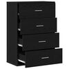 vidaXL Sideboard med skuffe Sort eg 60 x 31 x 84 cm Konstrueret tr&aelig;