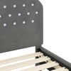 vidaXL B&oslash;rnesengestel med hovedg&aelig;rde M&oslash;rkegr&aring; 90 x 190 cm Fl&oslash;jl