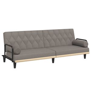vidaXL sovesofa med arml&aelig;n stof gr&aring;brun