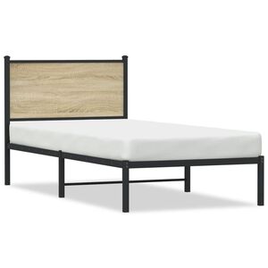 vidaXL sengeramme uden madras 75x190 cm metal sonoma-eg