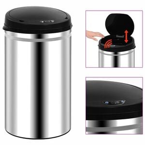 vidaXL affaldsspand med sensor 40 l rustfrit st&aring;l