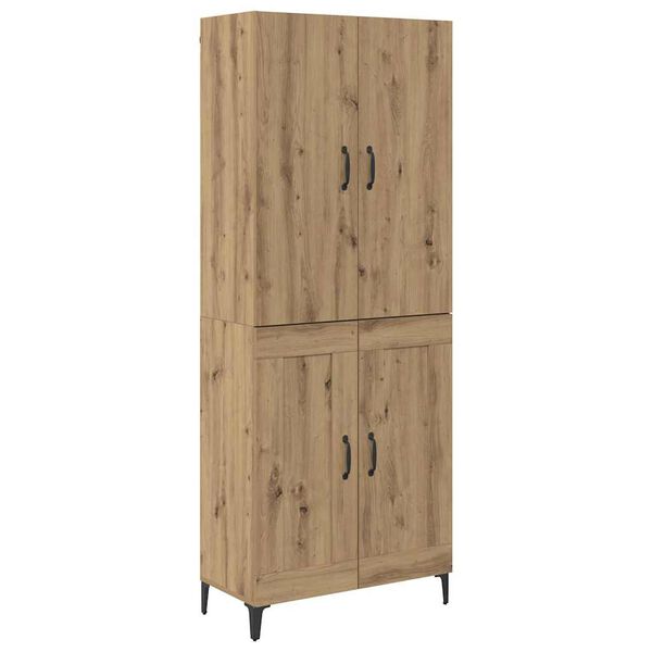 vidaXL Highboard Artisan Egetr&aelig; 69,5 x 34 x 180 cm Konstrueret tr&aelig;