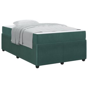 vidaXL Sengestel med madras M&oslash;rkegr&oslash;n 120 x 200 cm Stof