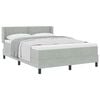 vidaXL Box spring seng med hovedg&aelig;rde Lysegr&aring; 190 x 140 cm Fl&oslash;jl